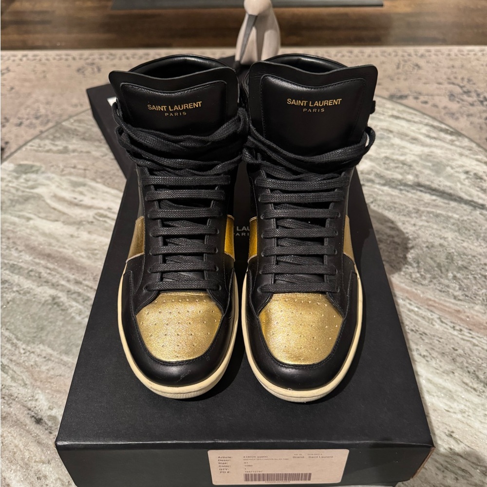 Saint Laurent SL Black and Gold Men's Sneakers